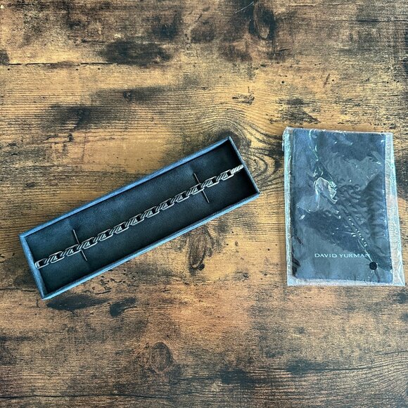 David Yurman Cable Link Bracelet w/ Black Titanium - 7mm - 8.75" - RARE - Picture 2 of 16